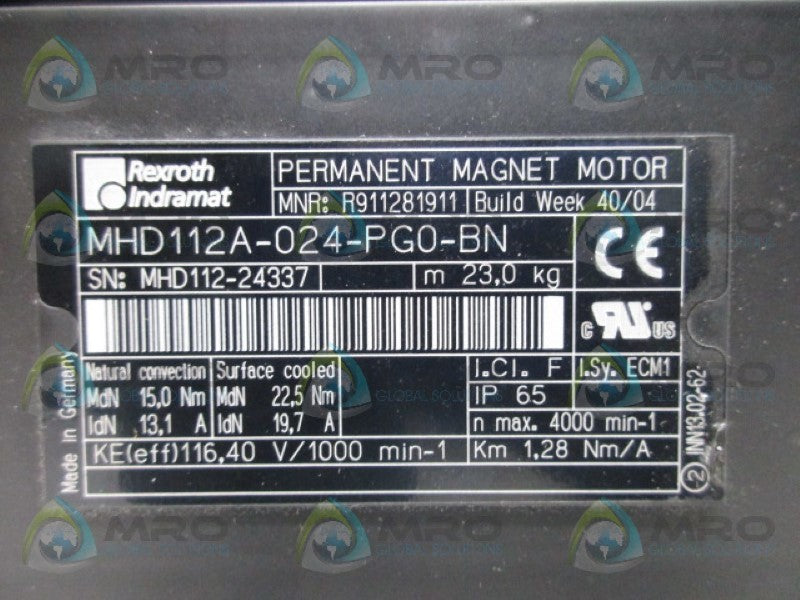 REXROTH MHD112A-024-PG0-BN SERVO MOTOR  NSMP