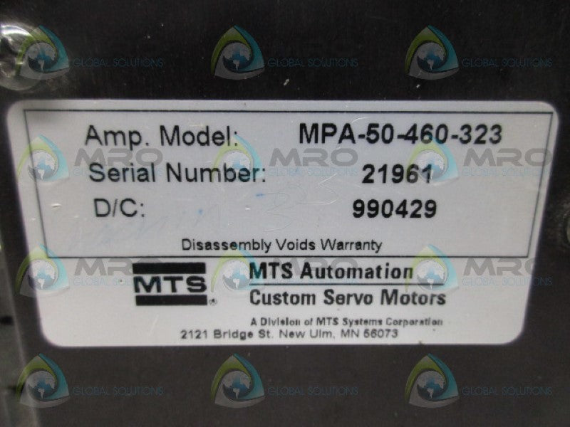 MTS MPA-50-460-323 AMPLIFIER  UNMP