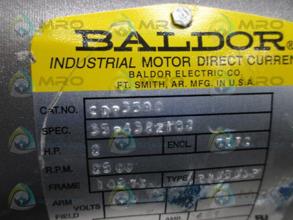 BALDOR CDP3590 INDUSTRIAL MOTOR 2HP 2500RPM * USED *