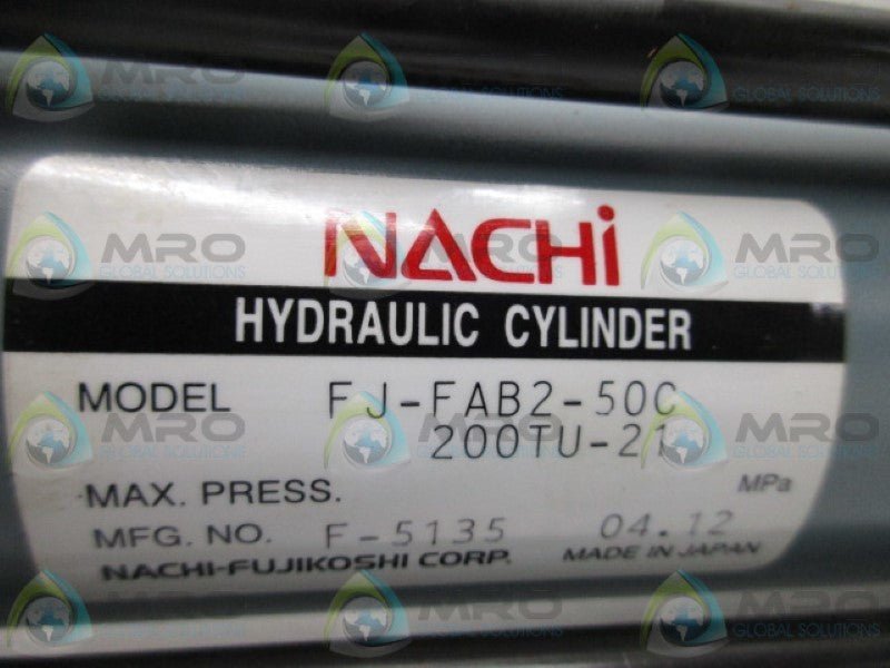 NACHI FJ-FAB2-50C-200TU-21 HYDRAULIC CYLINDER  NSNP