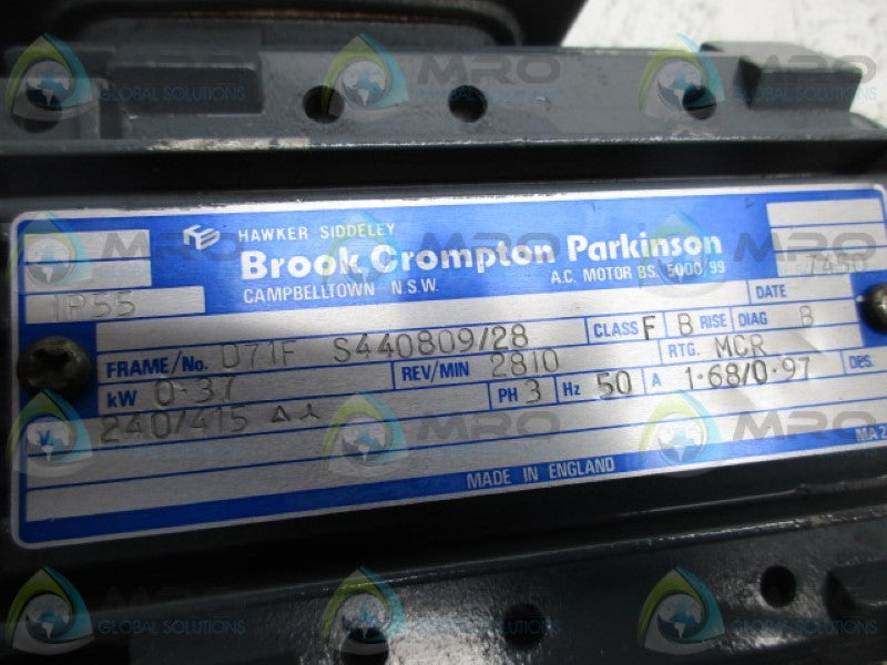 BROOK CROMPTON D71F S440809/28 MOTOR  NSNP