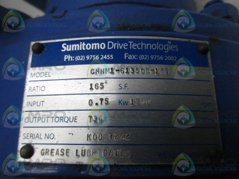 SUMITOMO CHHM1-6135DB-165 GEAR MOTOR  NSNP