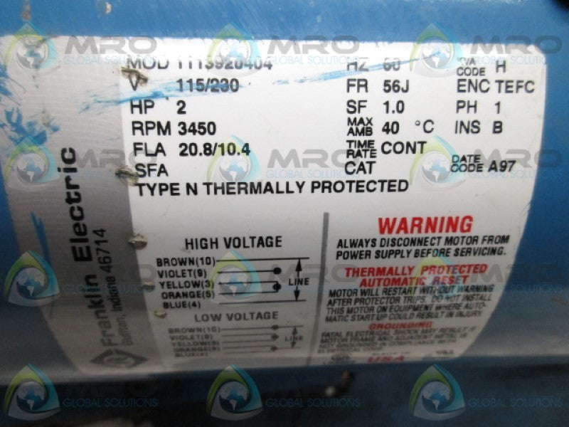 BURKS PUMPS T20G6-1-1/4-MV PUMP  UNMP