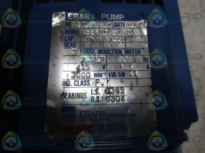 EBARA PUMP 65FVD52.2A PUMP  NSNP
