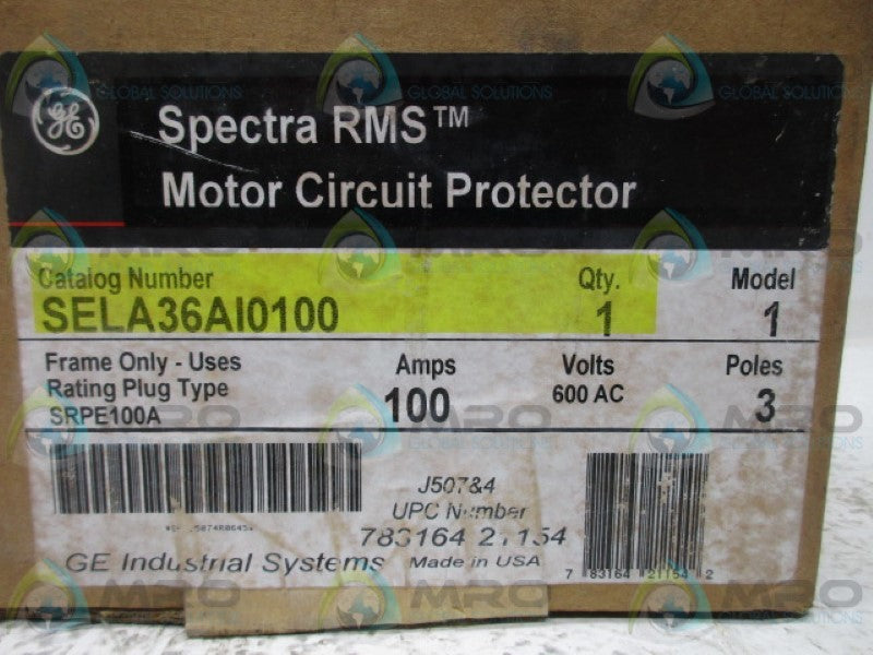 GENERAL ELECTRIC SELA36AI0100 CIRCUIT BREAKER * FACTORY SEALED *