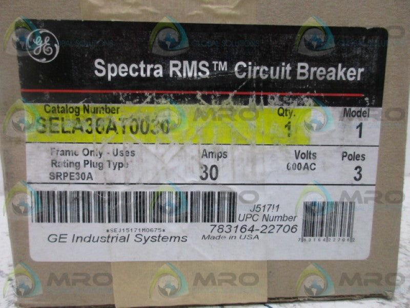 GENERAL ELECTRIC SELA36AT0030 CIRCUIT BREAKER *FACTORY SEALED*