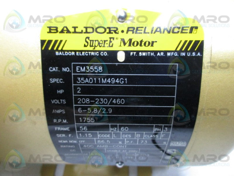 BALDOR EM3558 SUPER-E MOTOR 2HP 1755RPM * NEW NO BOX  *