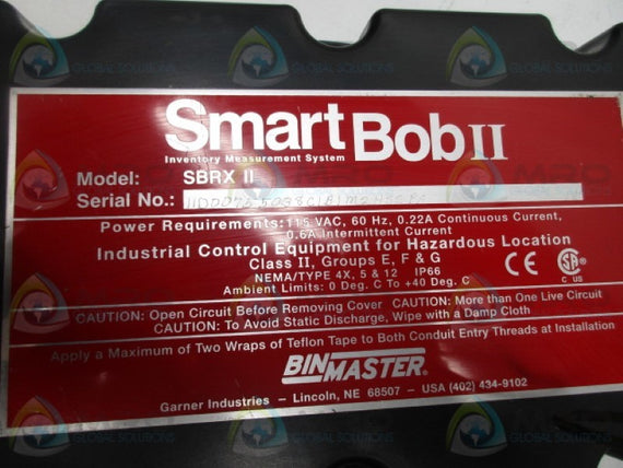 BIN MASTER SBRXII INVENTORY MONITORING SYSTEM  NSNP