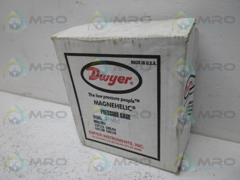 DWYER 2040C  0-40 IN. OF WATER DIFFERENTIAL PRESSURE GAUGE  NSMP