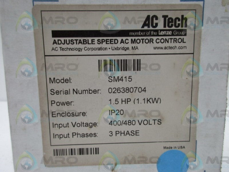 AC TECH SM415 AC MOTOR CONTROL 1.5HP  *FACTORY SEALED*