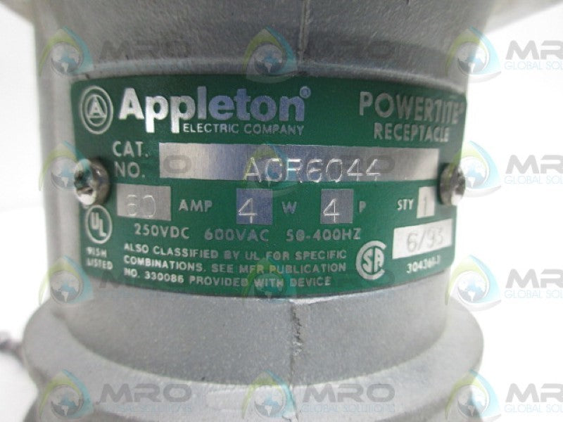 APPLETON ACR6044 RECEPTACLE *NEW IN BOX*