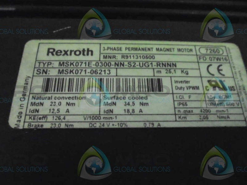 REXROTH MSK071E-0300-NN-S2-UG1-RNNN SERVO MOTOR *NEW NO BOX*