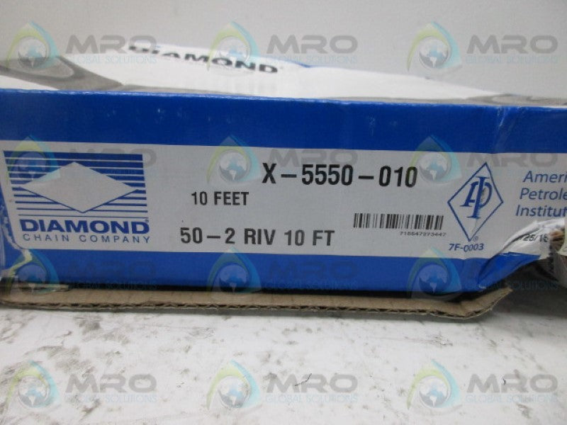 DIAMOND X-5550-010 ROLLER CHAIN 10' * FACTORY SEALED *