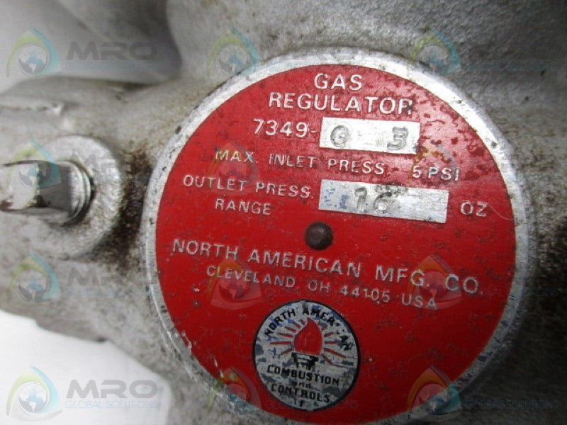 NORTH AMERICAN 7349-G-3 GAS REGULATOR * USED*
