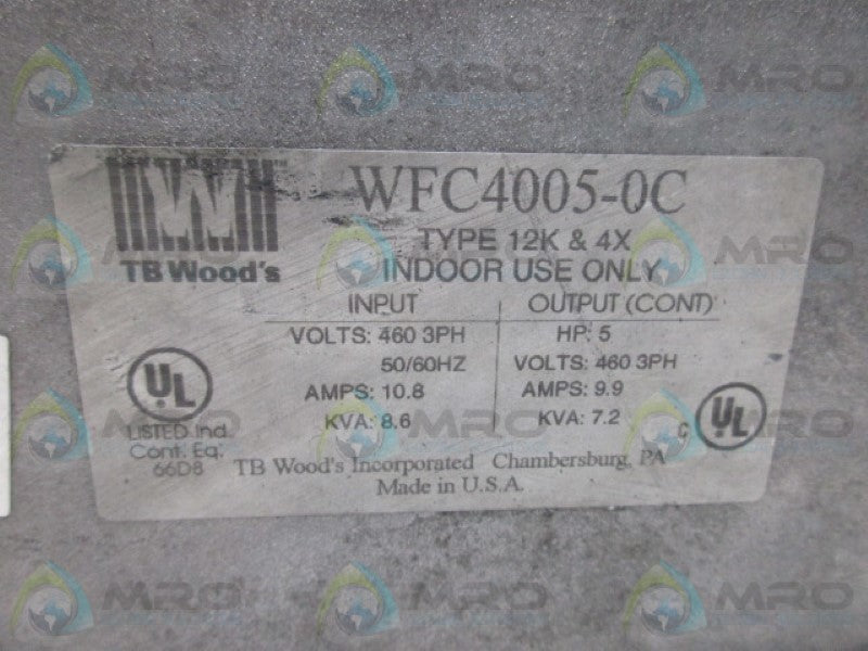 TB WOODS WFC4005-0C AC INVERTER * USED*