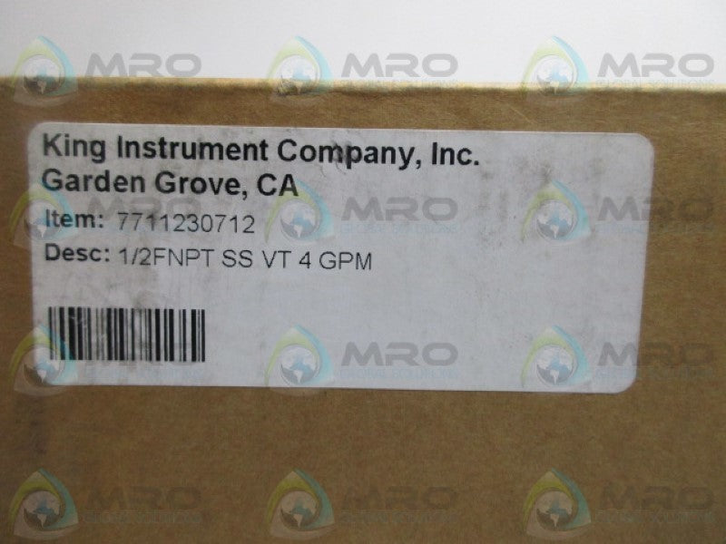 KING 7711230712 FLOW METER * FACTORY SEALED *