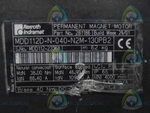 REXROTH INDRAMAT MDD112D-N-040-N2M-130PB2 SERVO MOTOR * NEW NO BOX *