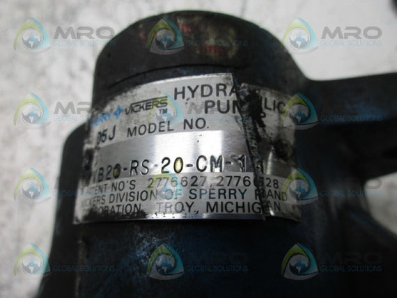 VICKERS PVB20-RS-20-CM-1-1 HYDRAULIC PUMP * USED *