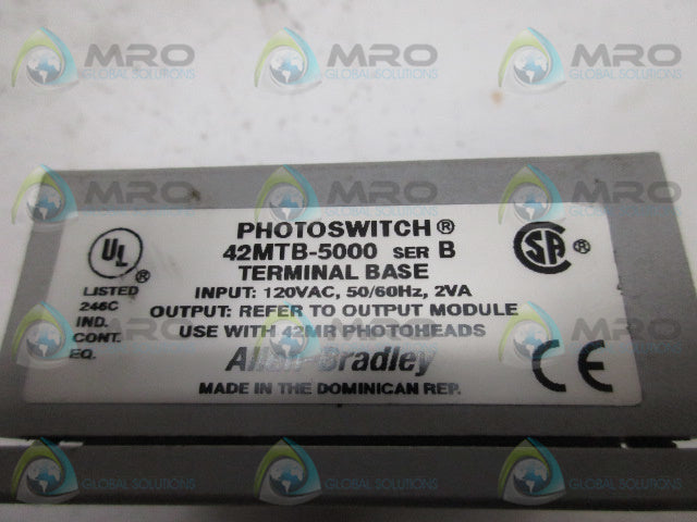 ALLEN BRADLEY 42MTB-5000 TERMINAL BASE SER. B UNMP