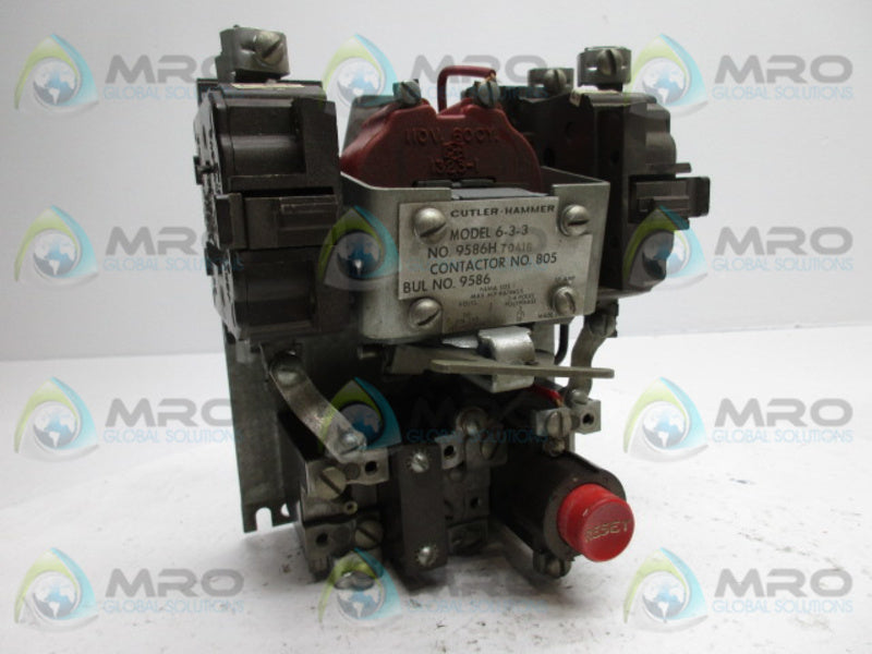CUTLER HAMMER MODEL 6-3-3 9586H7041G CONTACTOR  UNMP
