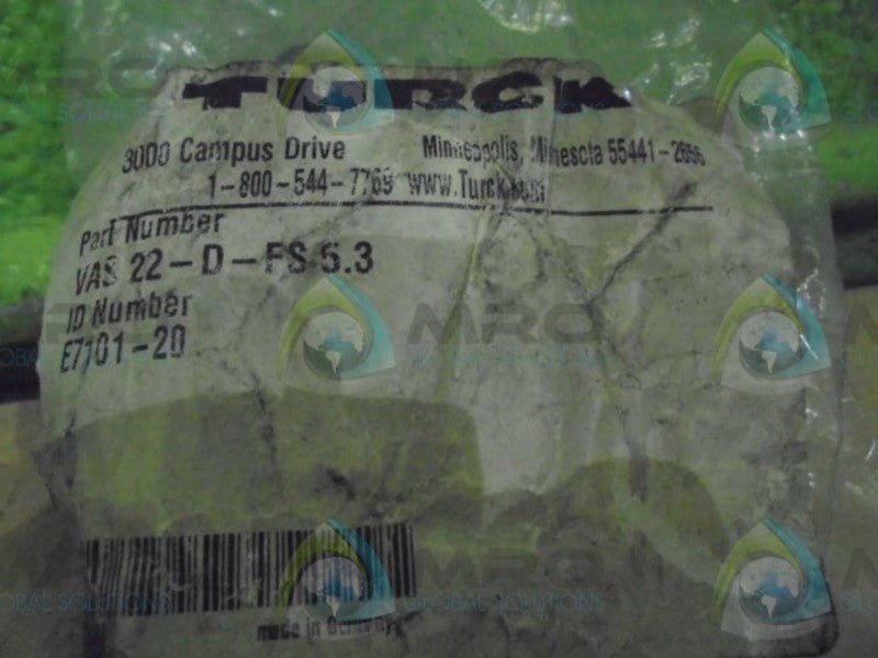 TURCK VAS 22-D-FS 5.3 VALVE PLUG * NEW IN FACTORY BAG *
