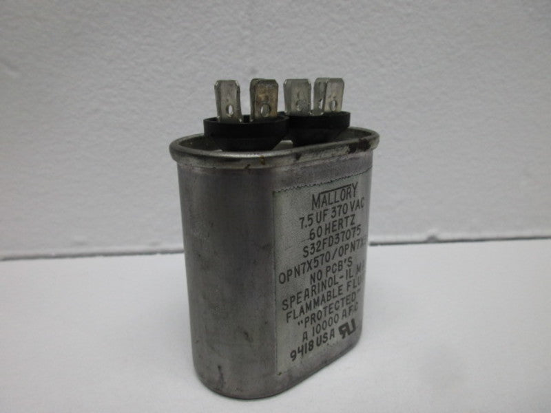 MALLORY 7.5UF370VAC CAPACITOR  UNMP