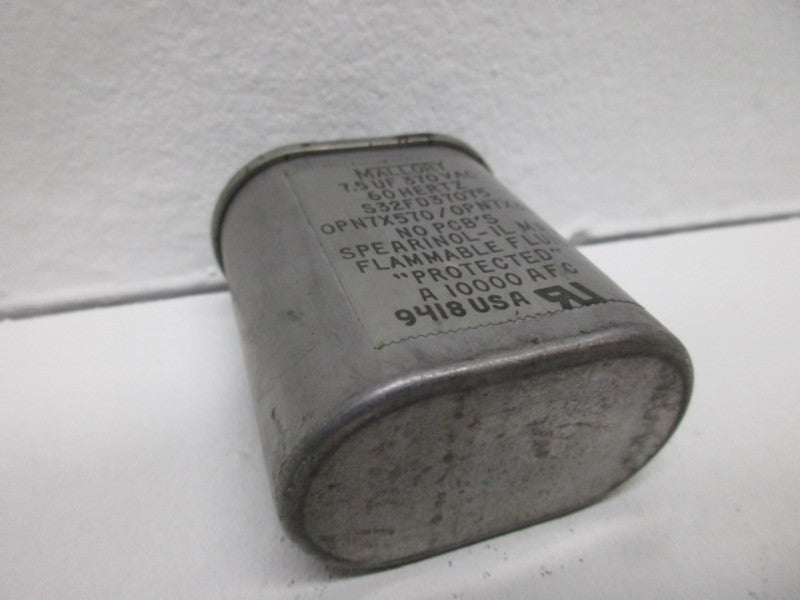 MALLORY 7.5UF370VAC CAPACITOR  UNMP