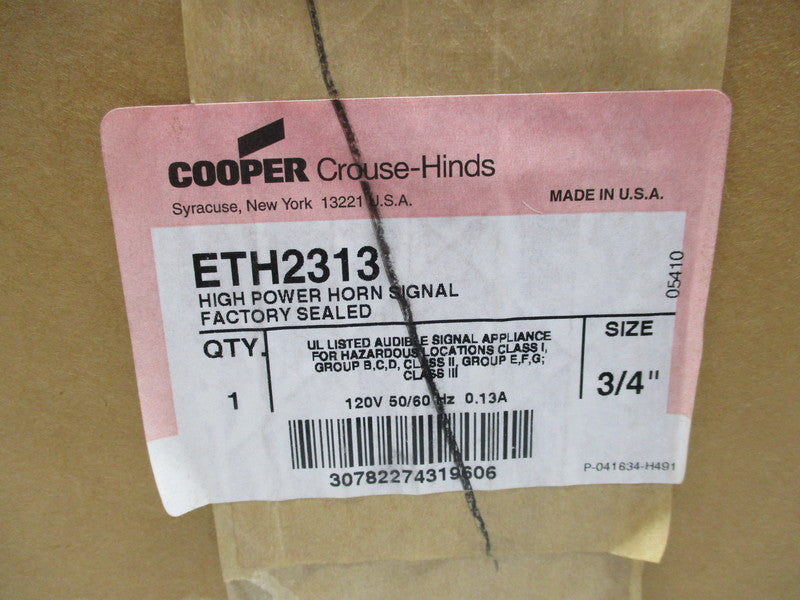 CROUSE HINDS ETH2313 * FACTORY SEALED *