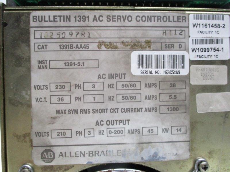 ALLEN BRADLEY 1391B-AA45 SER. D * REMANUFACTURED *