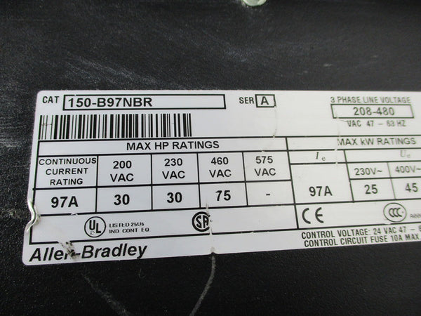 ALLEN BRADLEY 150-B97NBR SER. B (DAMAGED FACE & FAN COVER)  UNMP