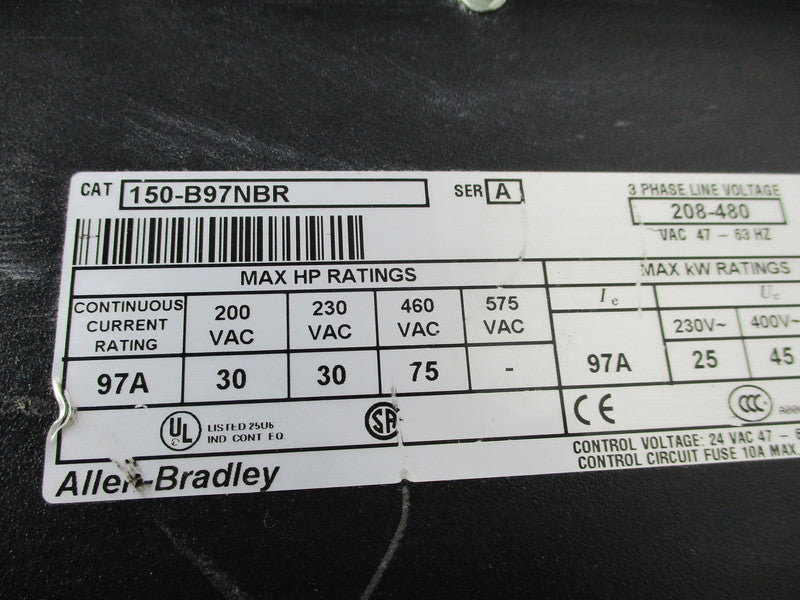 ALLEN BRADLEY 150-B97NBR SER. B (DAMAGED FACE & FAN COVER)  UNMP