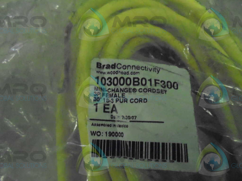 BRAD CONNECTIVITY 103000B01F300 * FACTORY SEAL *