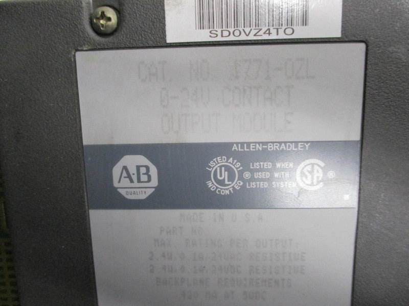 ALLEN BRADLEY 1771-OZL OUTPUT MODULE *USED*
