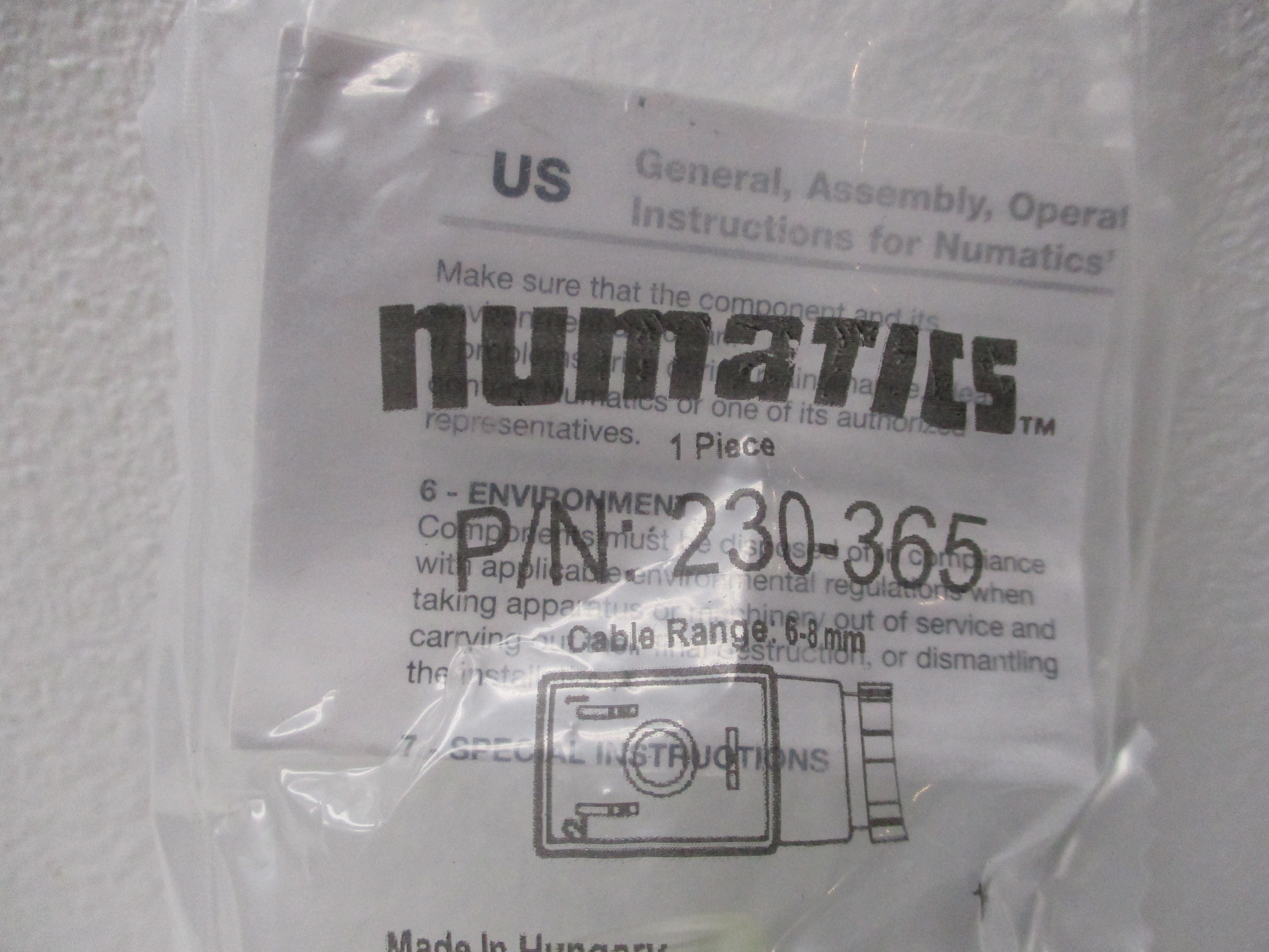 NUMATICS 230-365 * NEW IN FACTORY BAG *