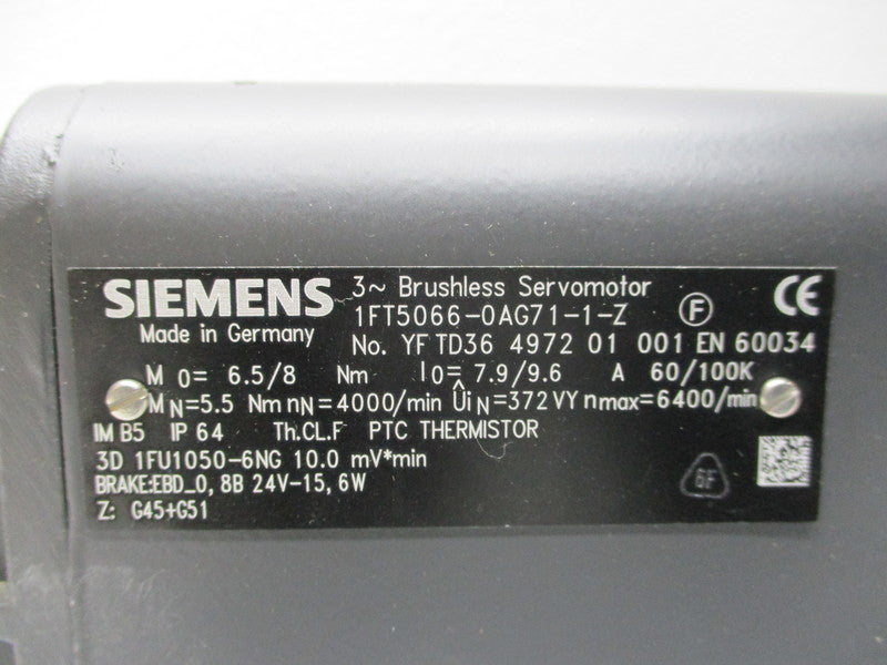 SIEMENS 1FT5066-0AG71-1-Z NSMP