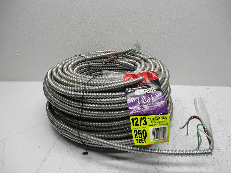 SOUTHWIRE 12/3 250 feet  blk/wht/red/grn  NSNP