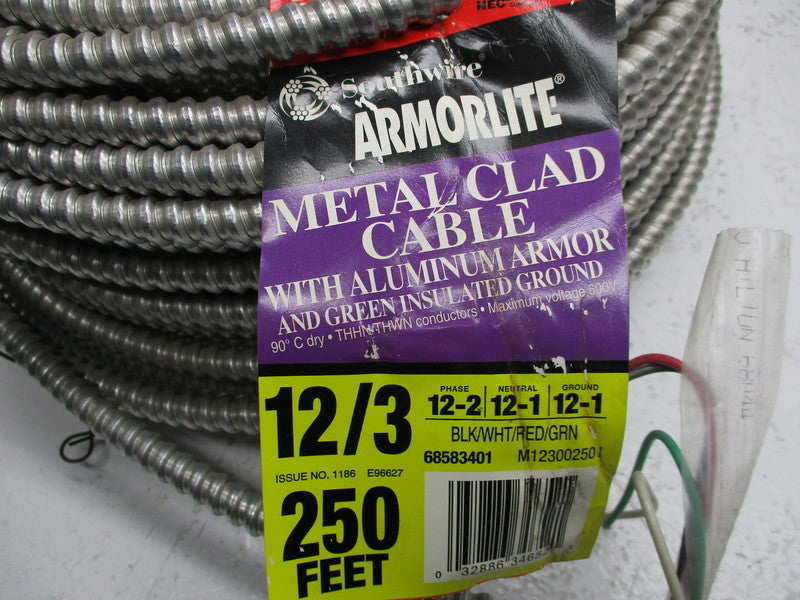SOUTHWIRE 12/3 250 feet  blk/wht/red/grn  NSNP