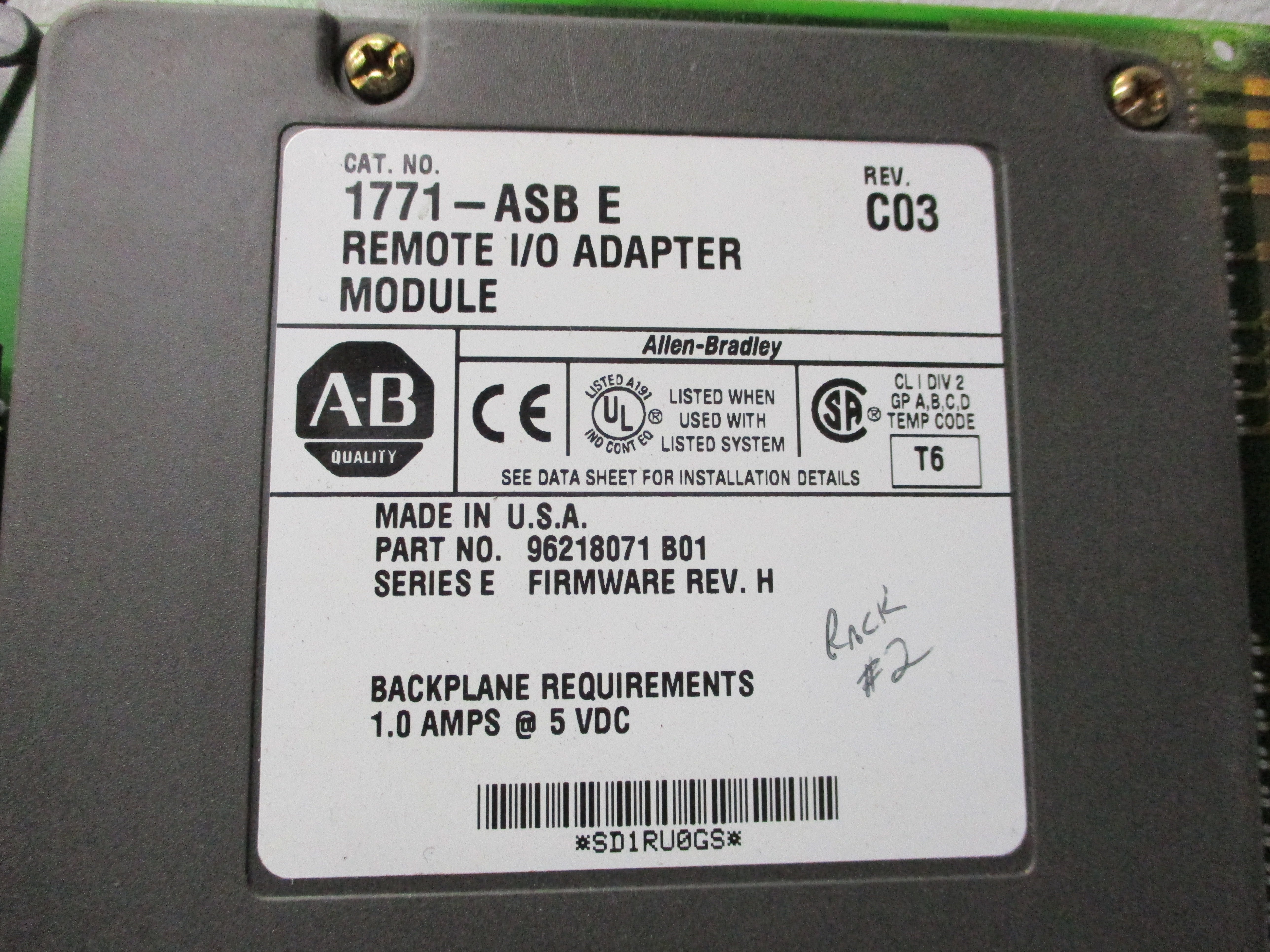 ALLEN BRADLEY 1771-ASB SER. E F/W: H UNMP