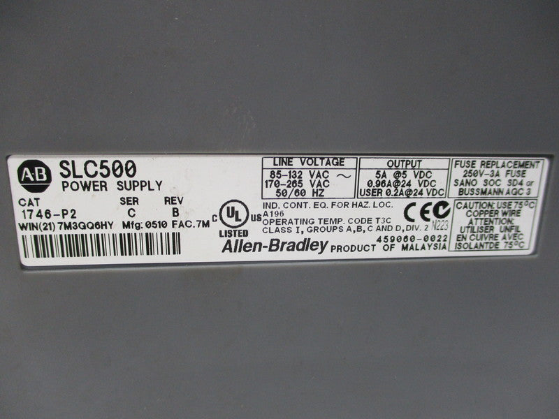 ALLEN BRADLEY 1746-P2 SER. C UNMP