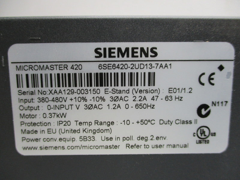 SIEMENS 6SE6420-2UD13-7AA1 NSMP