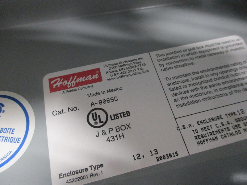 HOFFMAN A-806SC (AS PICTURED) NSNP