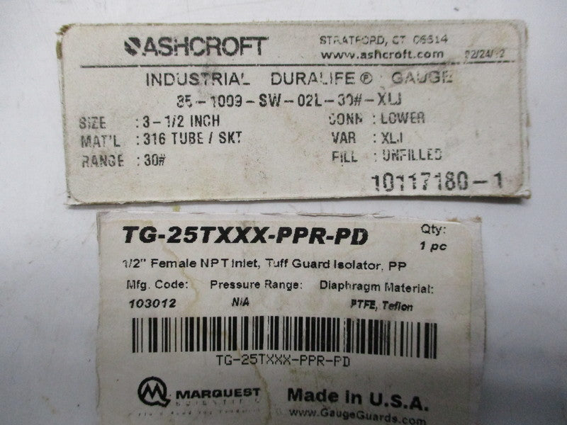 ASHCROFT 85-1009-SW-02L-30#-XLJ NSNP