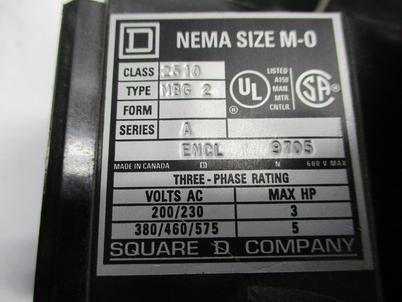 SQUARE D 2510-MBG2 SER. A UNMP