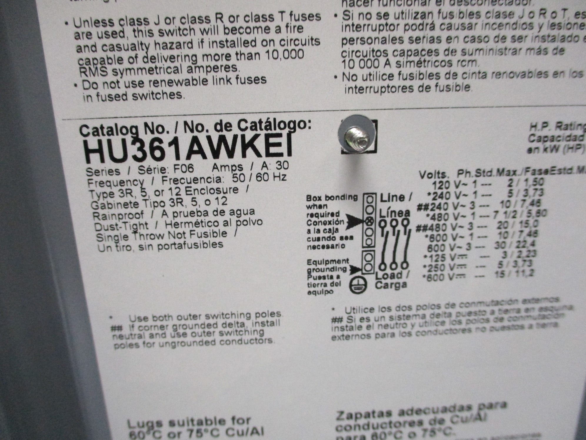 SQUARE D HU361AWKEI NSMP