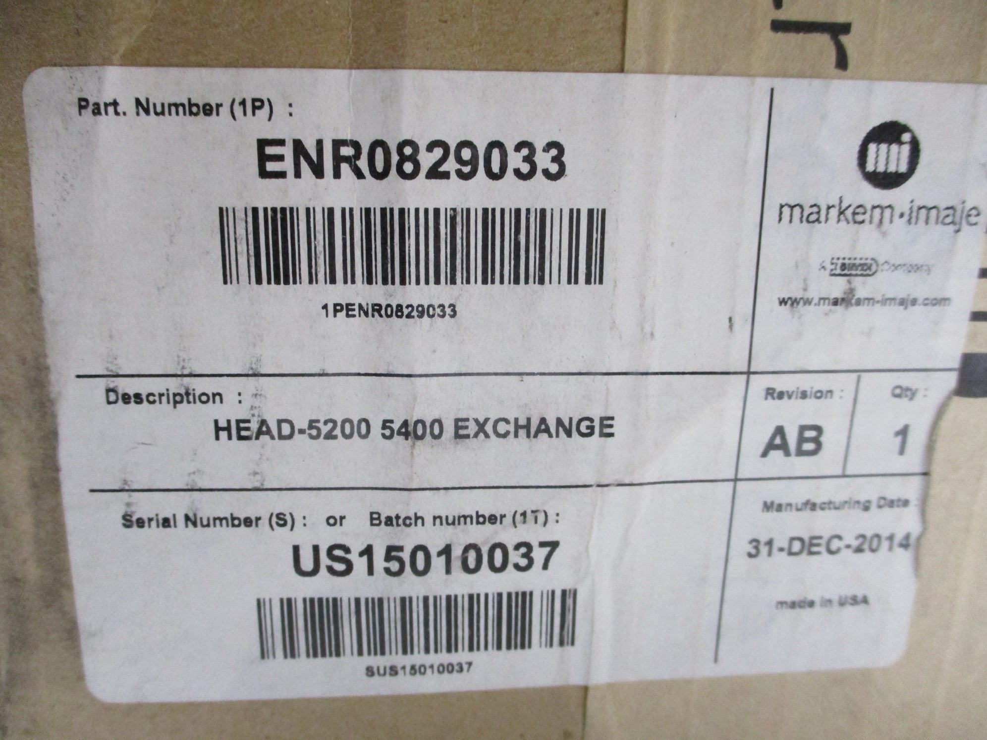 MARKEM IMAJE ENR0829033 NSMP