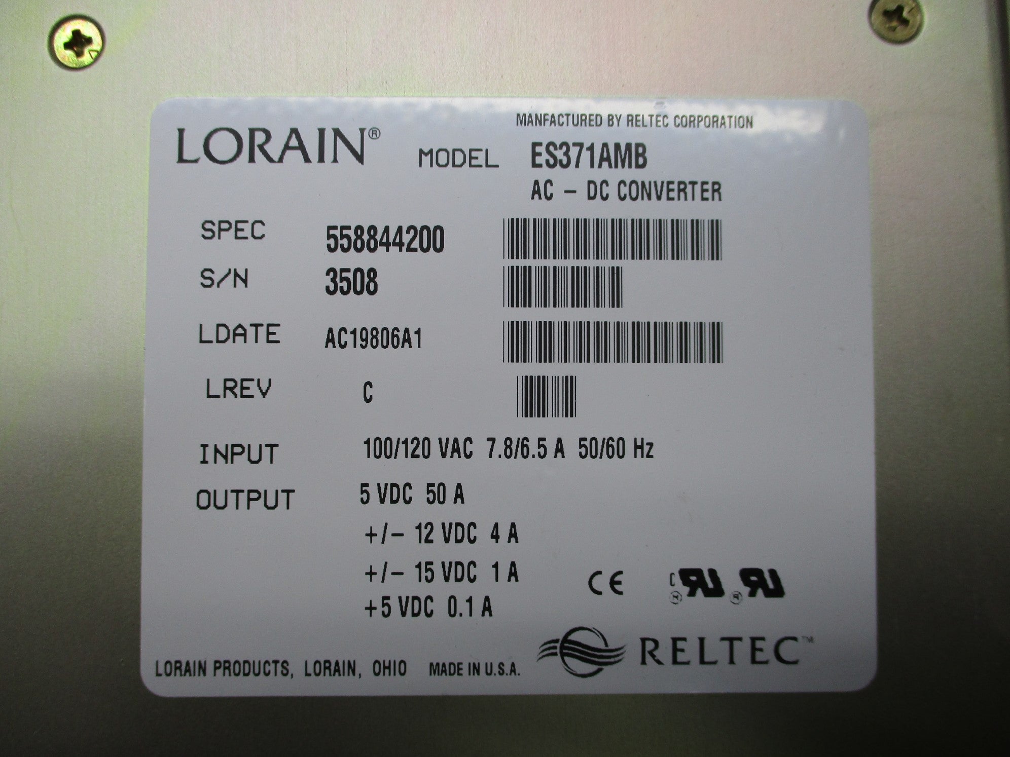 RELIANCE ELECTRIC 57C493 (ES371AMB) NSNP