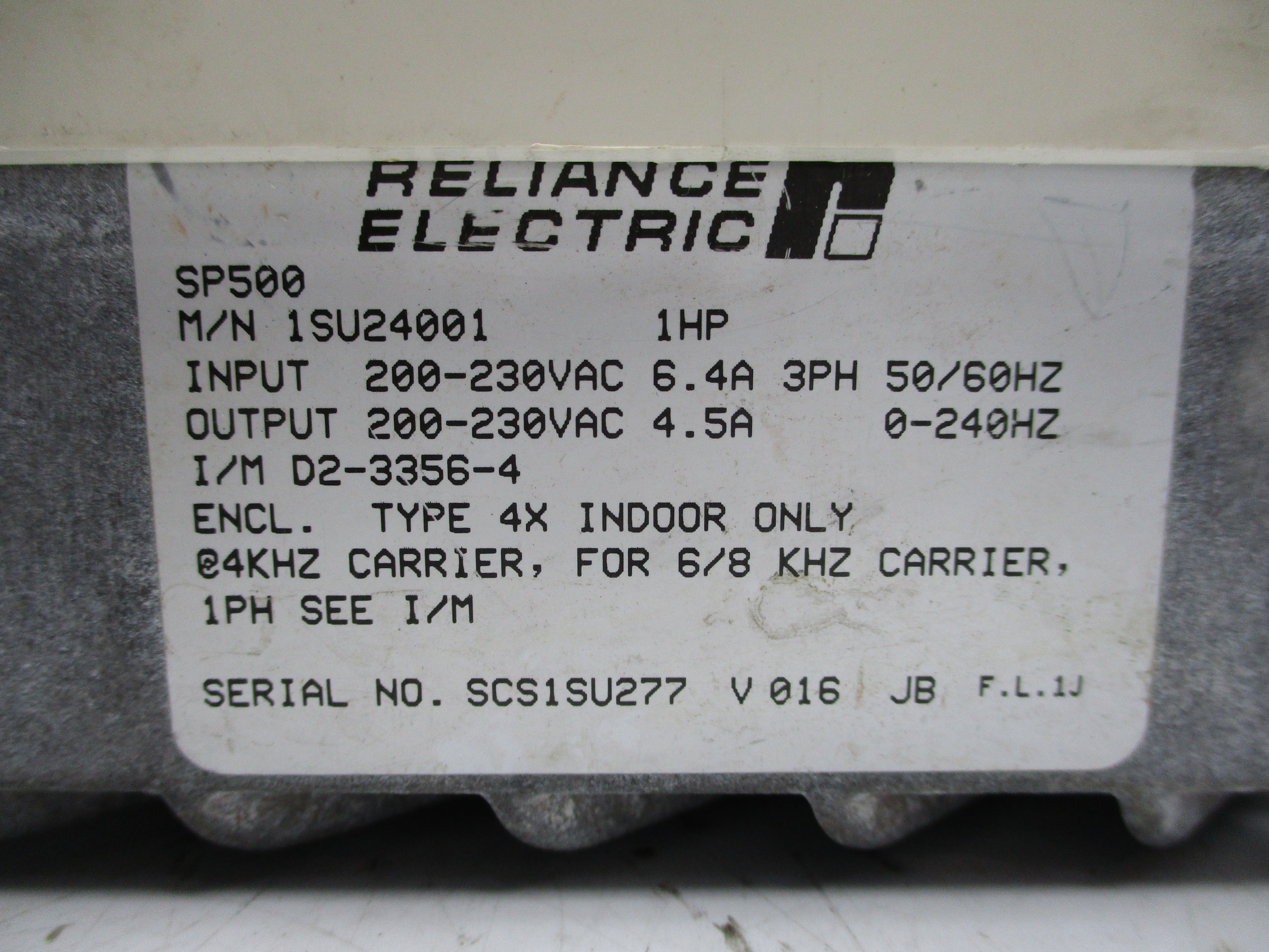 RELIANCE ELECTRIC 1SU24001 (SP500) UNMP