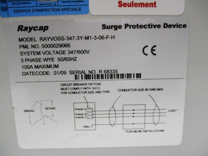 RAYCAP RAYVOSS-347-3Y-M1-3-06-F-H UNMP