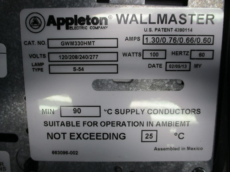 APPLETON GWM330HMT 277V 1.3A NSMP