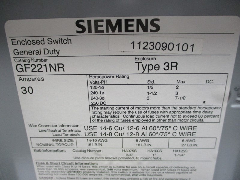 SIEMENS GF221NR NSMP